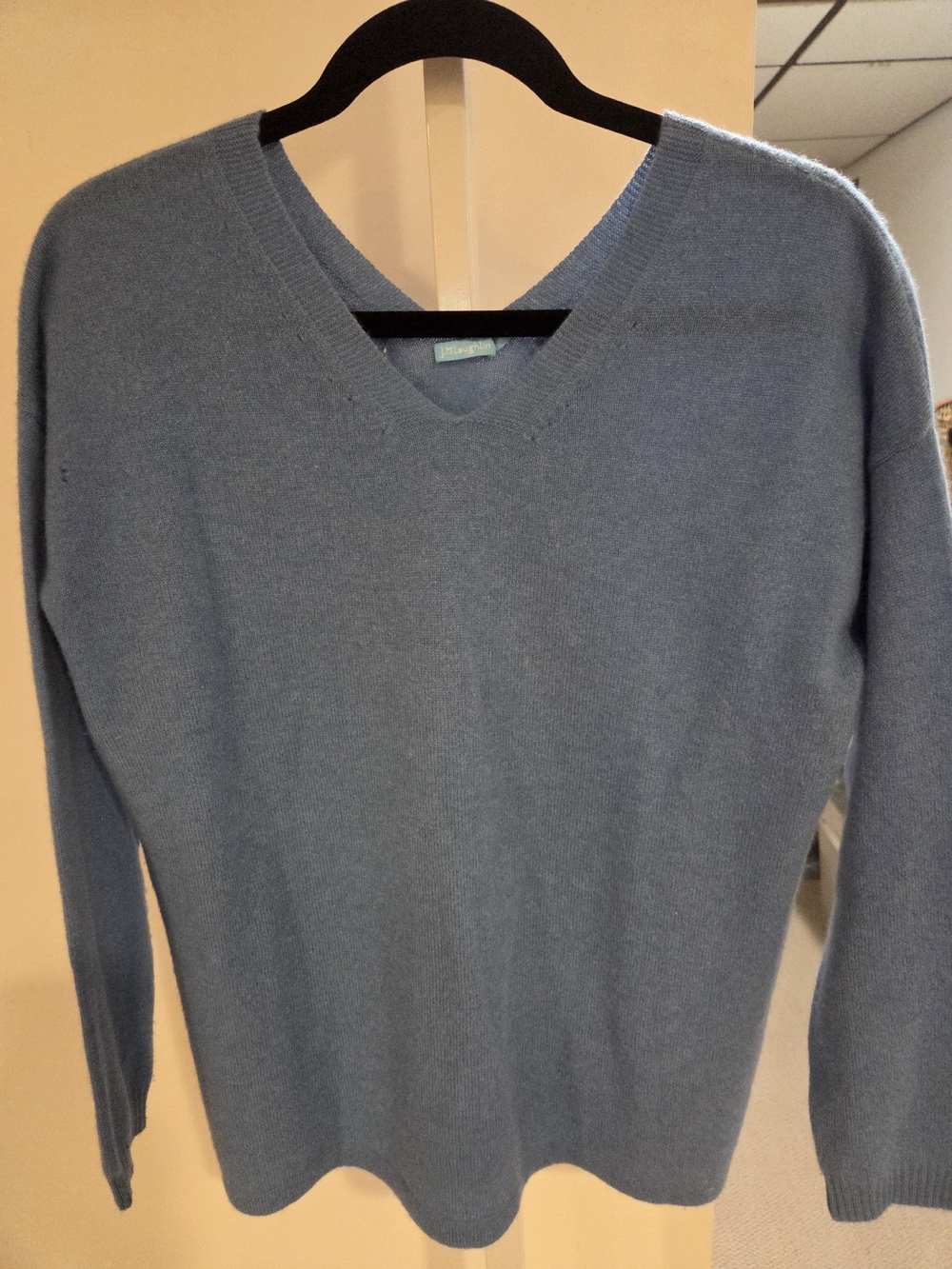 Classic V-Neck Women's Sweater in Light Blue